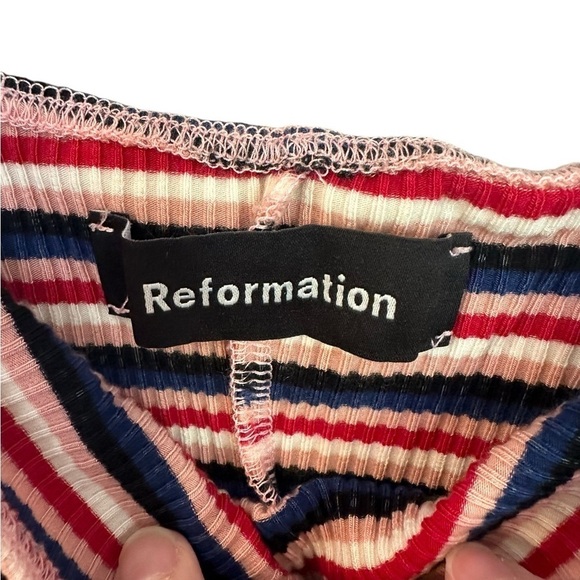 Reformation Hampton Bodysuit Hollywood Stripe L - Picture 6 of 9